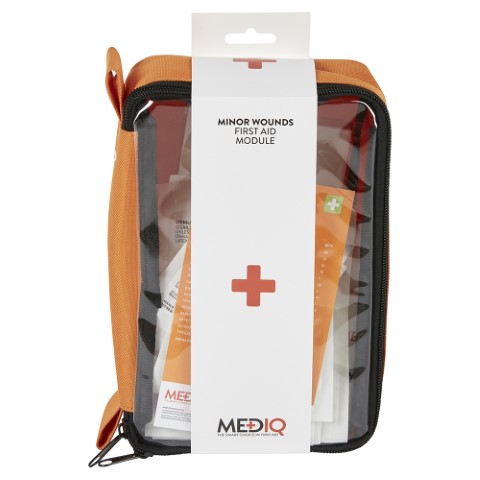 MEDIQ INCIDENT READY FIRST AID MODULE MINOR WOUNDS IN ORANGE SOFTPACK